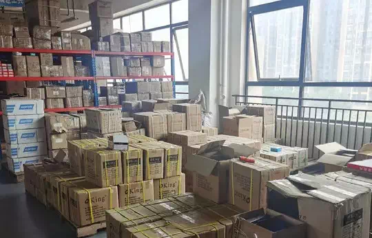 Corner of the warehouse filled with various hardware tools