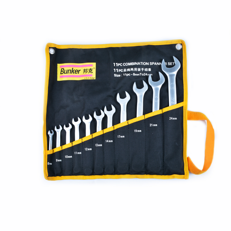 11Pcs Pearl Nickel Spanner and Wrench Set