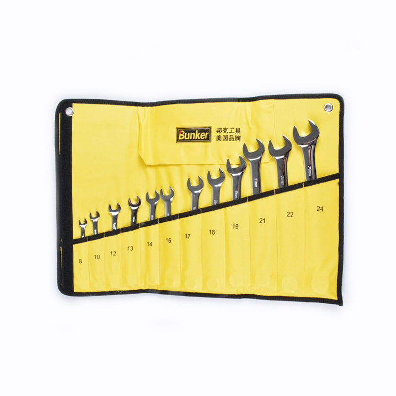 12Pcs CR-V Mirror Finish Spanner and Wrench Set