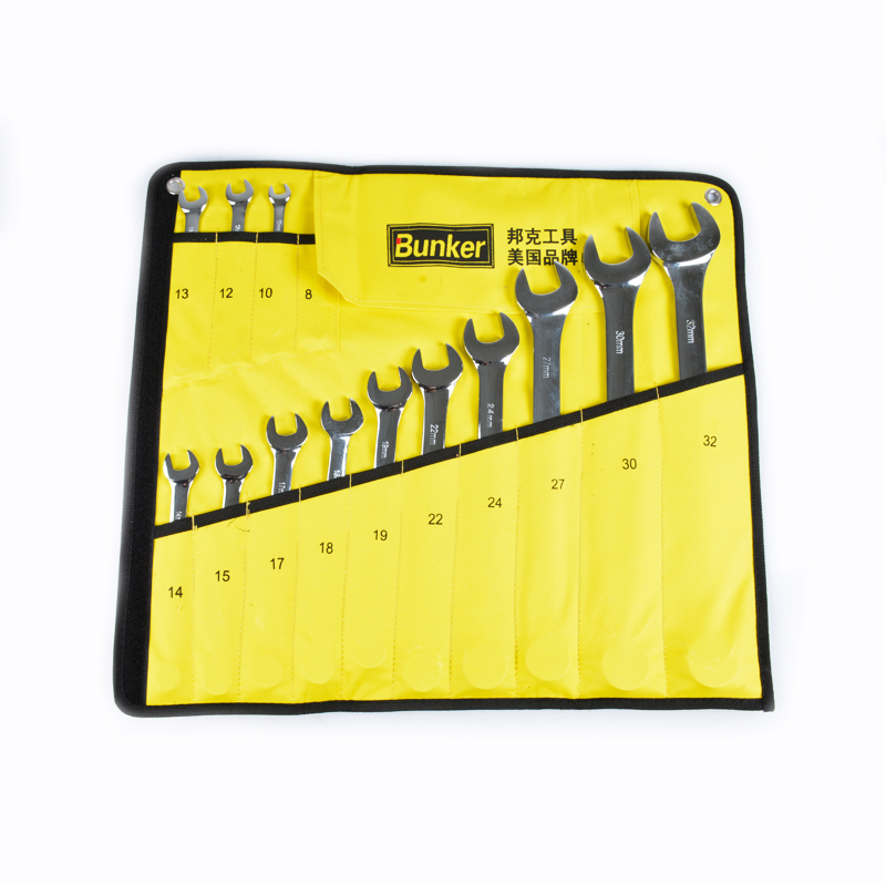 14Pcs CR-V Mirror Finish Spanner and Wrench Set