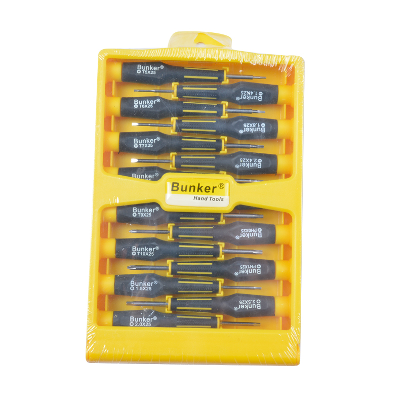15Pcs Two-Tone Precision Screwdriver Set