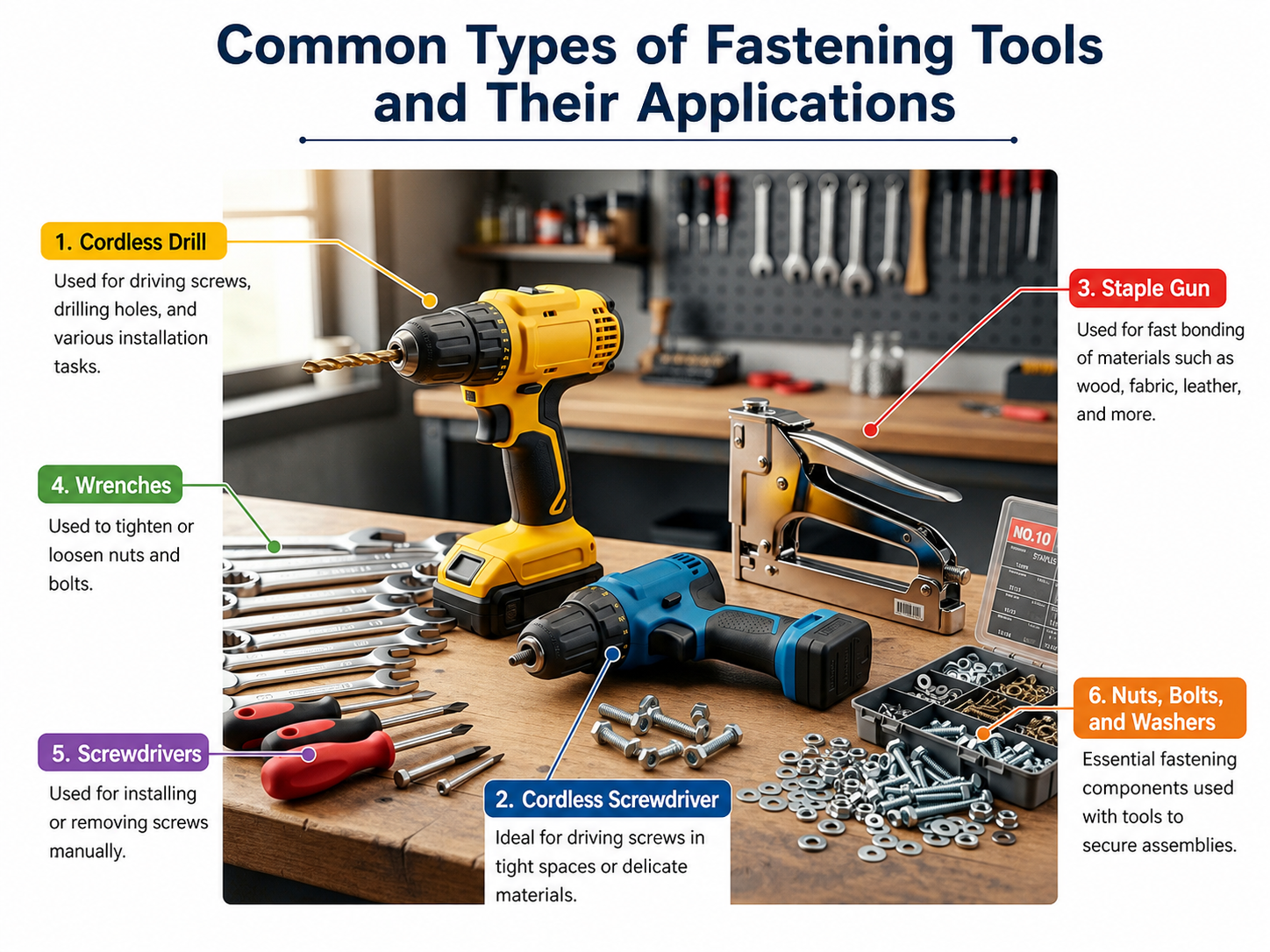 Common Types of Fastening Tools and Their Applications: Screws, Bolts, Nuts and Rivets Guide