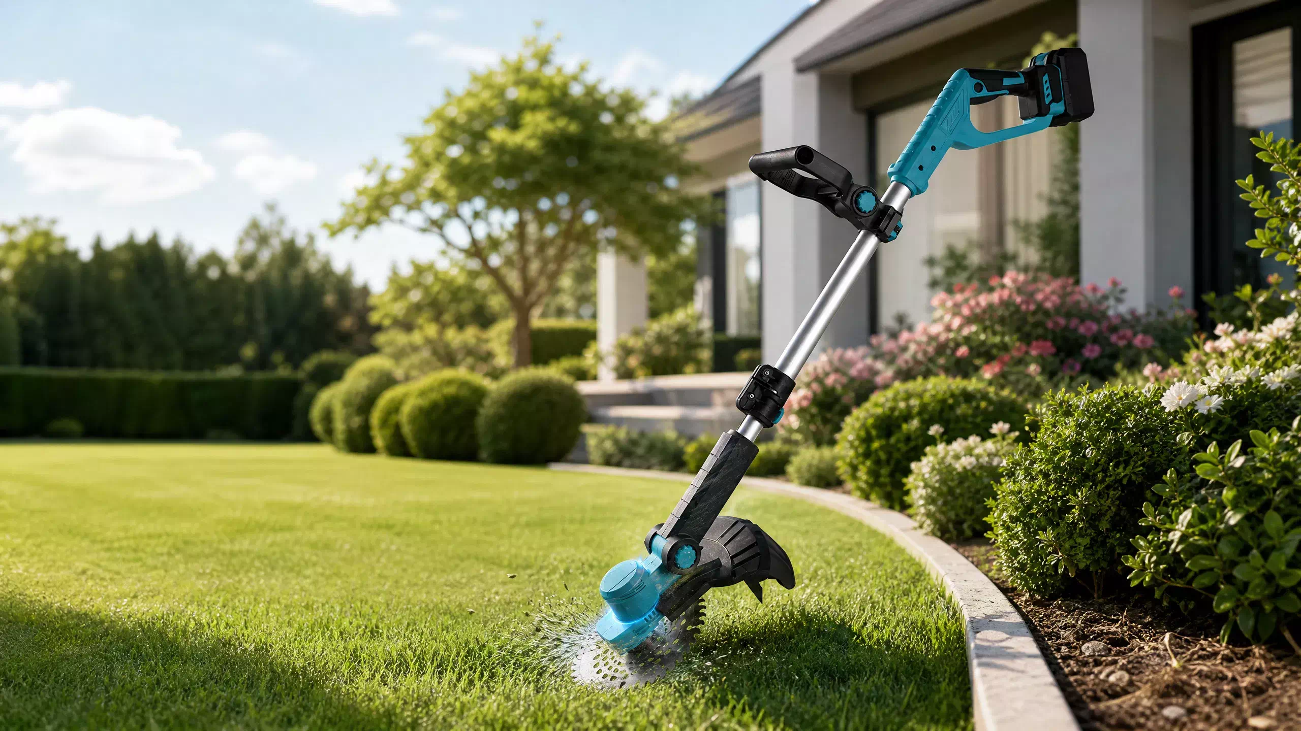 Efficient brushless motor lawn mower for residential gardening.webp