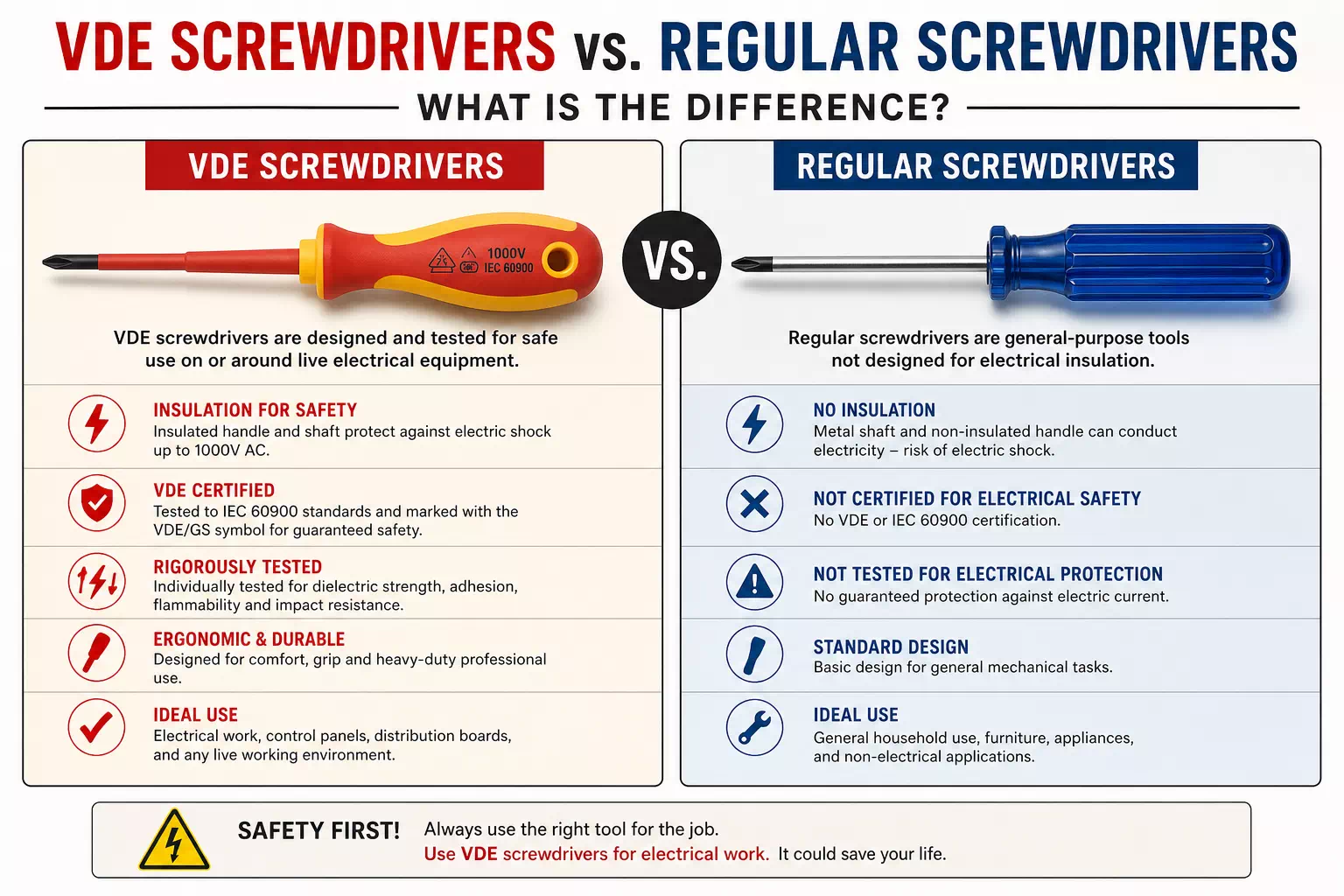 VDE Screwdrivers vs. Regular Screwdrivers: What Is the Difference?